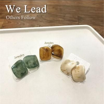 Fashion Colorful Resin Geometric Earrings Jewelry