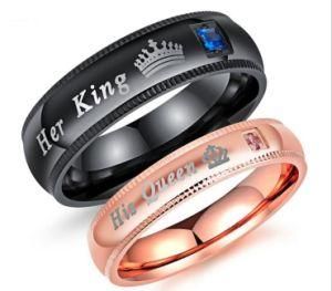 Fashion Accessories Her King His Queen Couple Rings Wholesale Titanium Steel Zircon Wedding Rings Black Friday Deals