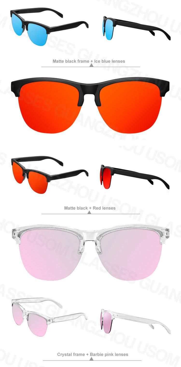 Usom Custom Logo Women Men Sun Glasses Half-Frame PC Polarized UV400 Sunglasses with OEM