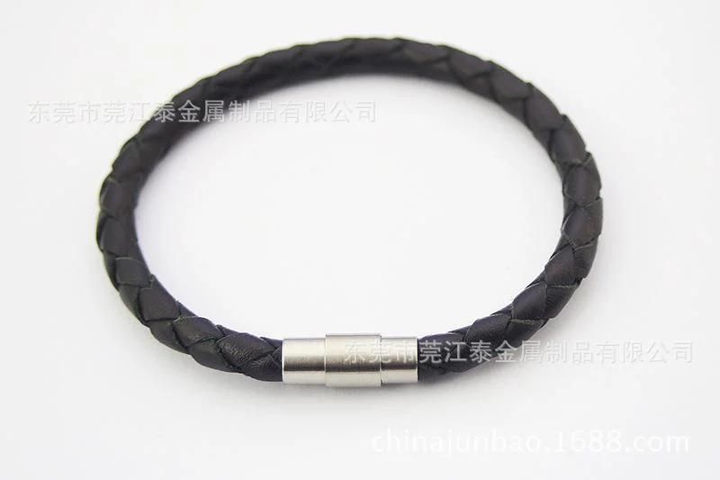 Multi Color Leather Bracelet with Stainless Steel Connector for Gifts