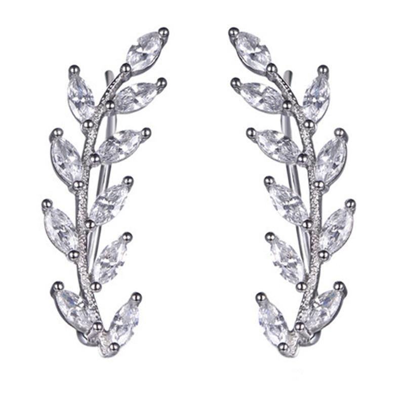 925 Sterling Silver CZ Wholesale Fashion Clip Earring