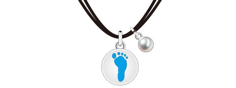 Customized Innovative Design Cute Silver Baby Feet Jewelry Set