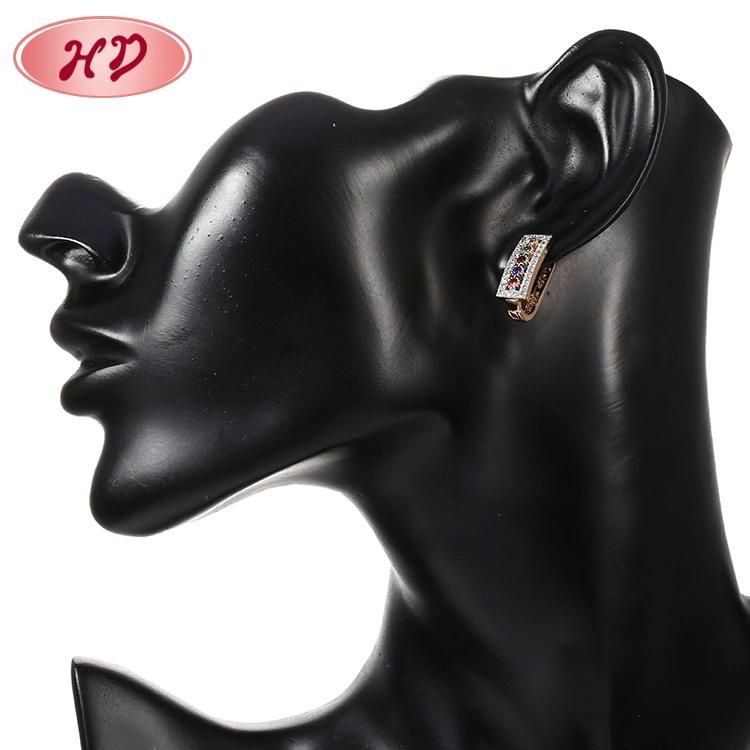 Costume Fashion Jewelry 14K 18K Gold Plated Imitation Women Huggie Hoop Earring with CZ Pearl