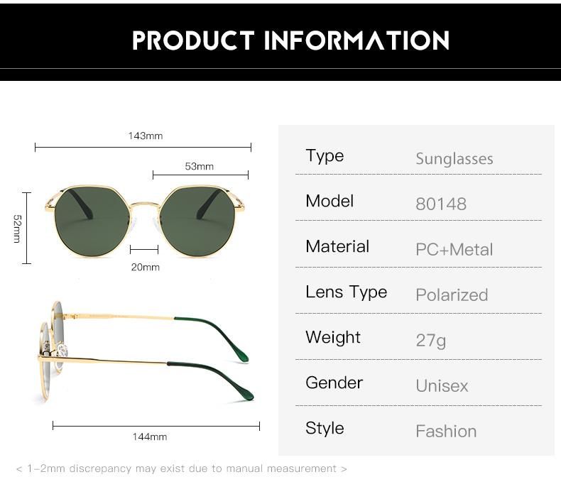 Women Mens High Quality Fashion Gold Metal Unisex Vintage Round Sunglasses