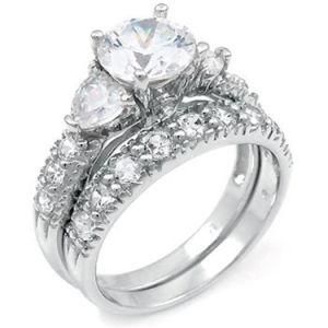 Hot Selling White Gold Plated Silver Engagement Ring for Women