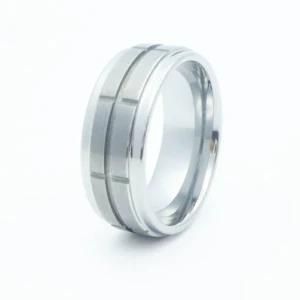 Faceted Edged Mens Tungsten Ring Jewelry