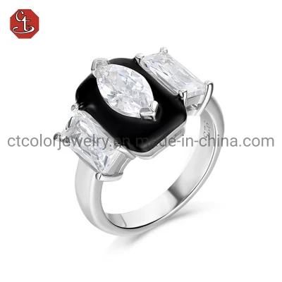 High Quality Wholesale Jewelry Fashion Jewellery 925 Sterling Silver Elegant Enamel Ring