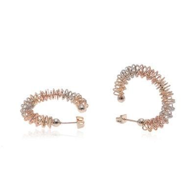 New Korean Fashion Three-Color Gold-Plated Spring Wire Earrings