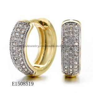 Fashion Jewelry 925 Sterling Silver Cubic Zirconia Huggie Hinged Hoop Earrings for Girls