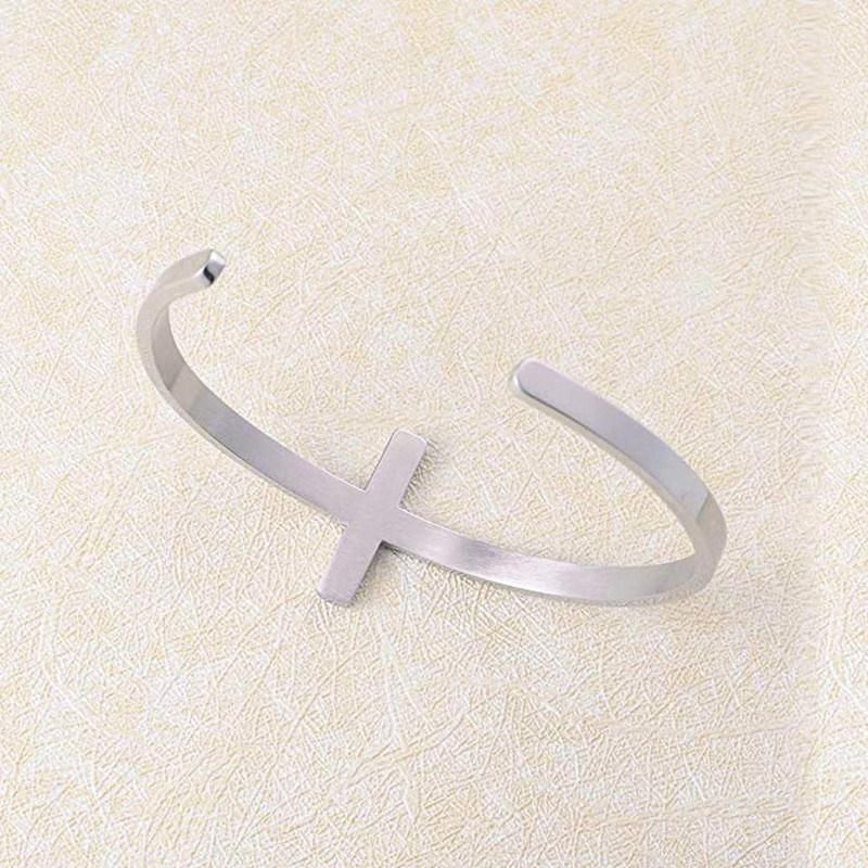 Cross Bracelets Stainless Steel Religious Cuff Bangle Bible Verse Christian Gifts Jewelry for Women