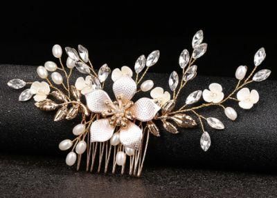 Bridal Elegant Crystal Flower Hair Comb Headpiece Hair Vines. Wedding Crystal Hair Comb