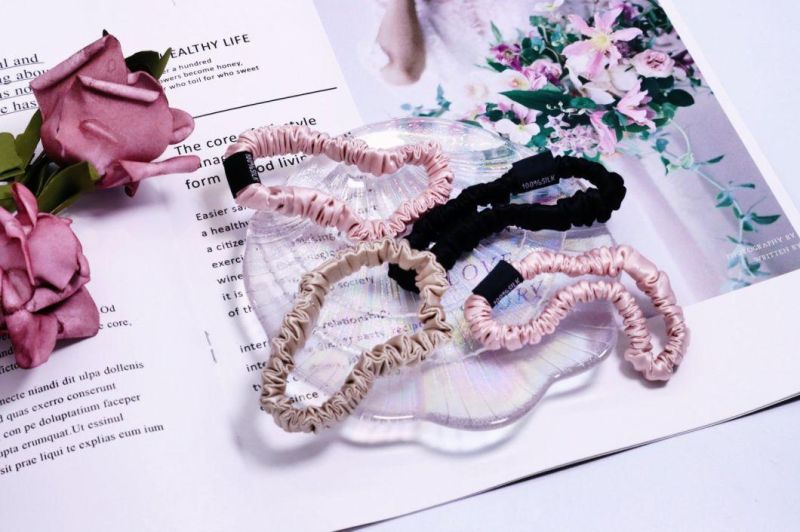 Luxury 100% 6A Silk Hair Elastics Scrunchies Silk Scrunchies