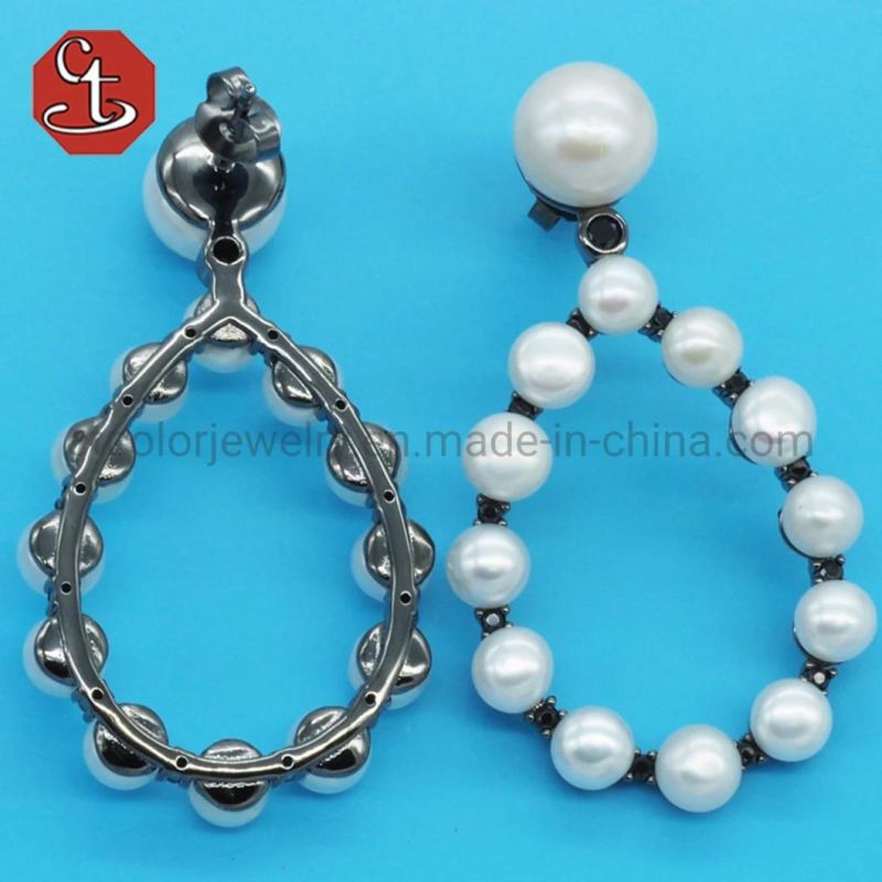 Fashion Korean Big Pearl Drop Earring Elegant 2021 Handmade Pearl Earrings for Women Wedding Party Jewelry Gift