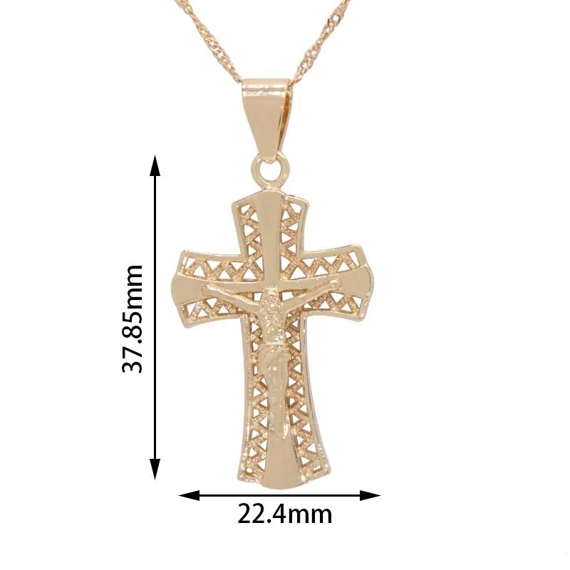 Wholesale 18K Cross Jesus Religious Pendant Jewelry Necklace