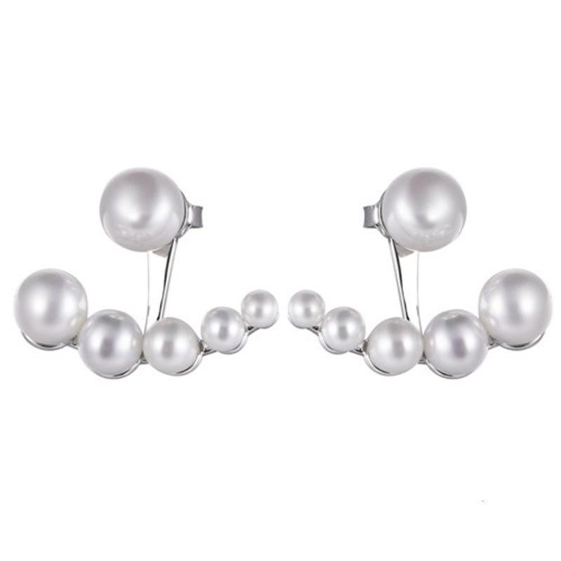 925 Silver Ladies′ Fashion Jacket Earring with Pearl