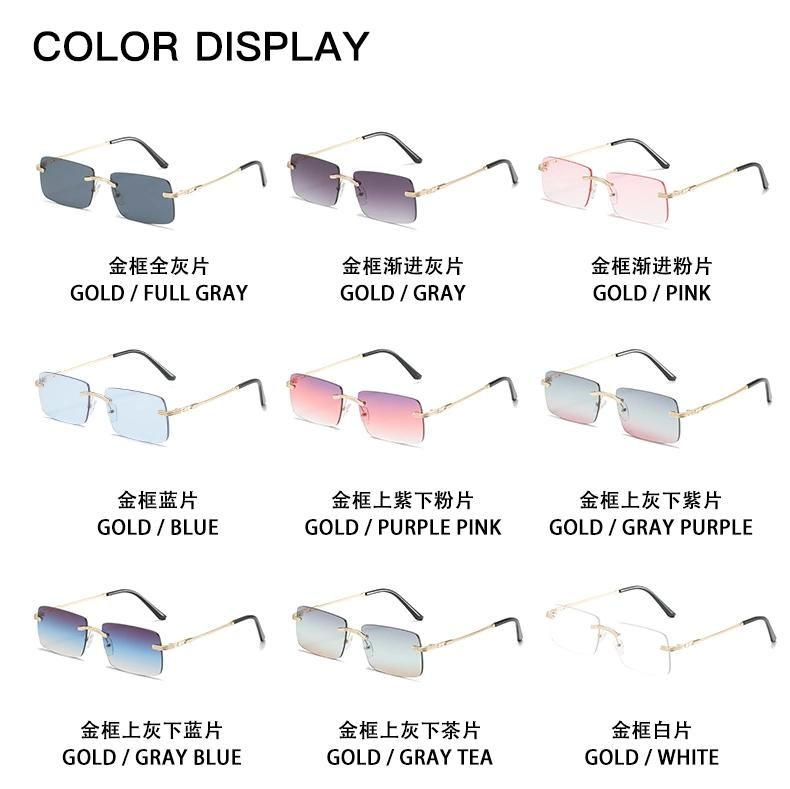 Sunglasses New European and American Personality Square Small Frame Sunglasses for Men and Women Retro Borderless Marine Sunglasses