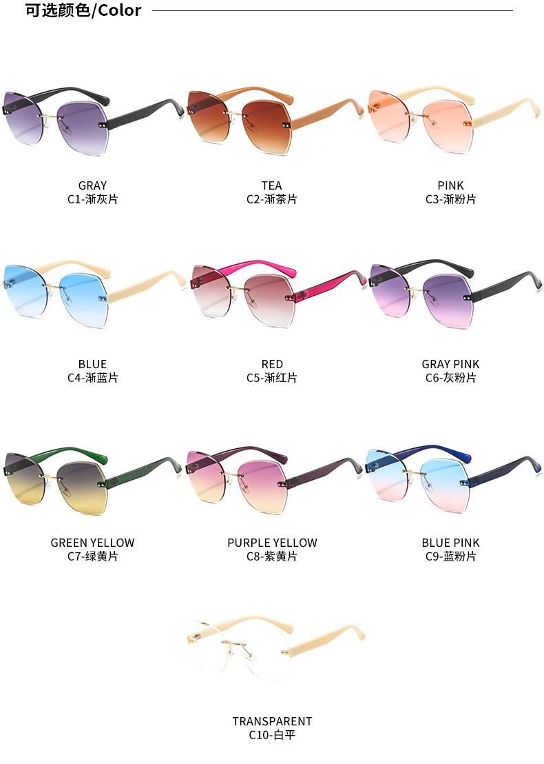 2021 Best Selling Stylish Luxury Sun Glasses River Custom Logo Oversize Sunglasses Rimless River Sun Glasses Sunglasses