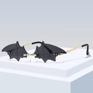 Novel Bat Wings Design Color Transparent Lens Fashion Party Sunglasses