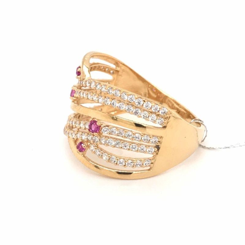 925 Silver 18K Gold Ring Fashion Jewelry