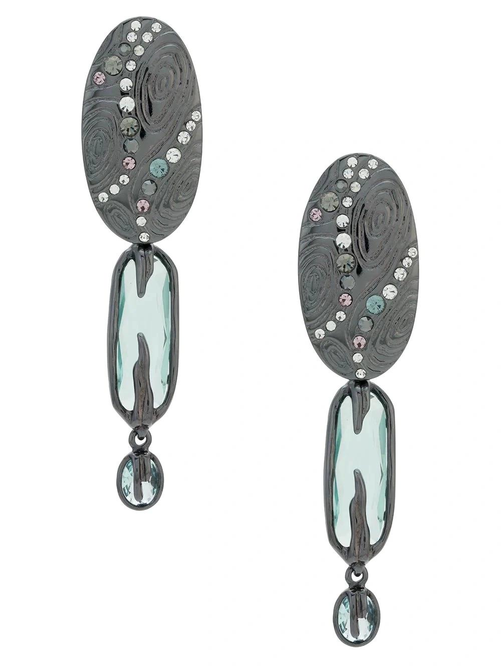 Fashion Personality Metal Crystal Dangle Earrings Jewelry