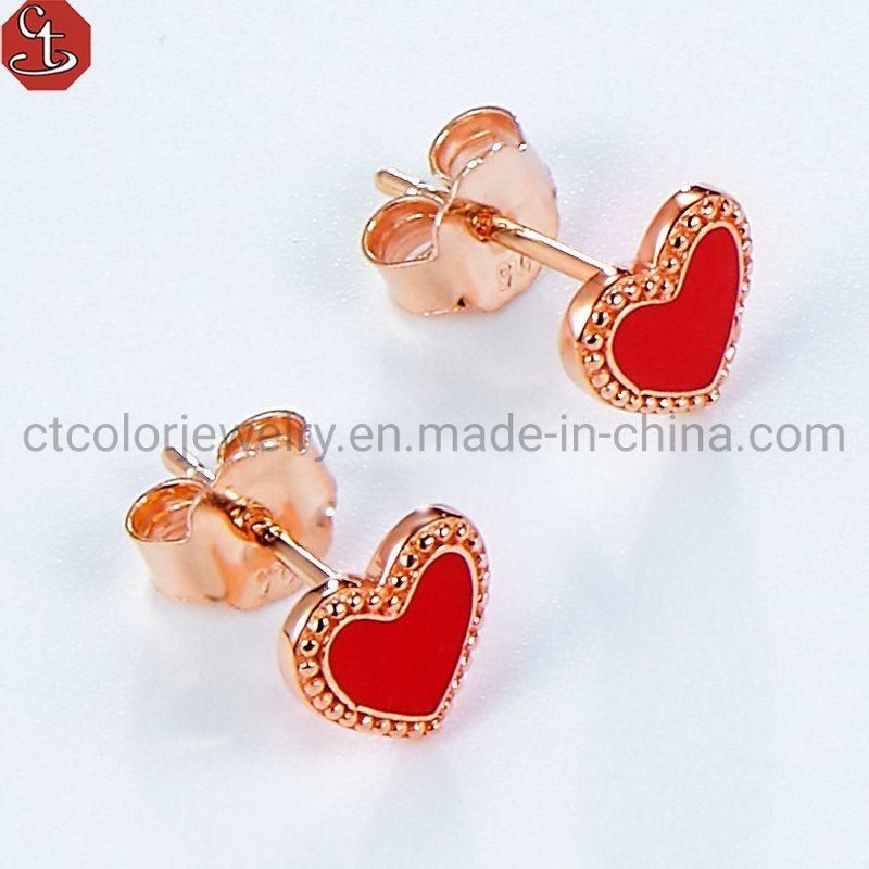 New Fashion Creative Retro Love 925 silver Enamel Jewelry Set