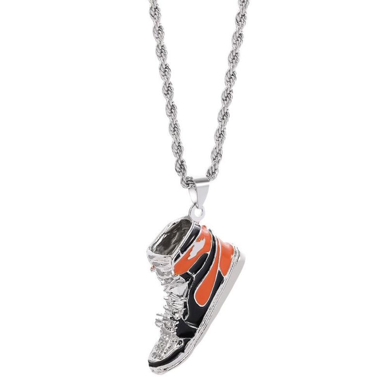 Fashion Four Color Tennis Shoes Hip Hop Necklace Jewelry