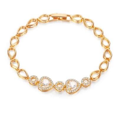 Wholesale 2022 High Quality New Fashion Jewelry Adjustable Chain18K Gold Plated Zircon Bangle Bracelet