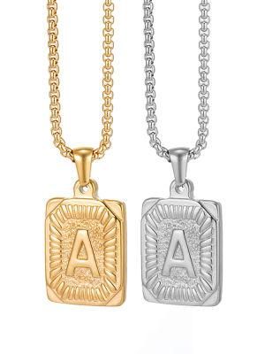 Fashion Design Stainless Steel Gold Filled Jewelry Initial Letter Necklace