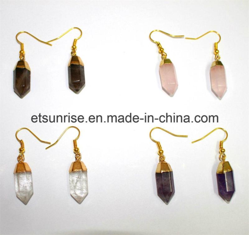 Fashion Natural Gemstone Carnelian Crystal Beaded Earring