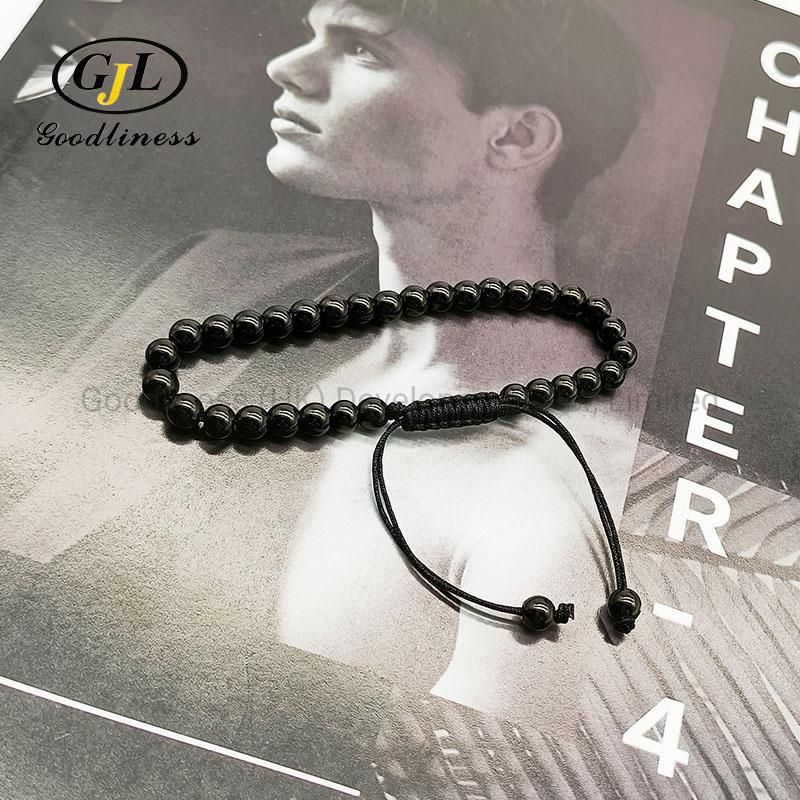Fashion Titanium Steel Bead Bracelet Chain Length Adjustable Men Bracelet