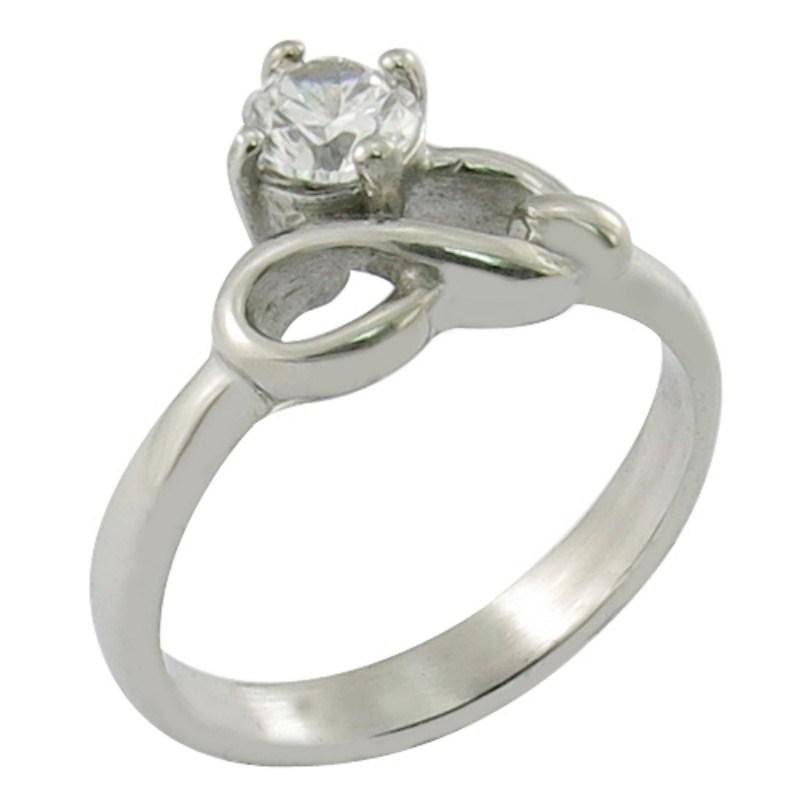 Surgical Steel Wedding Ring CZ Stone Ring