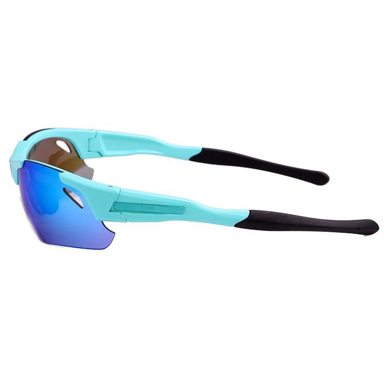 Blue Frame with Blue Mirror Adjustable Nose Sport Sunglasses