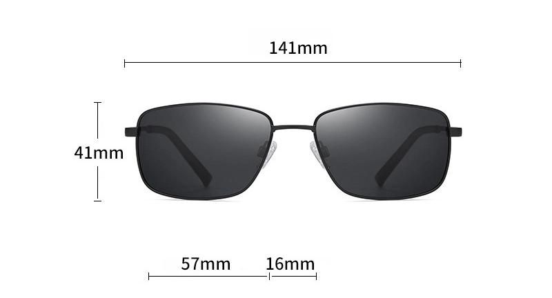 Metal UV400 Metal Glasses Frames Custom Logo Rectangle Polarized Sunglasses 3351
