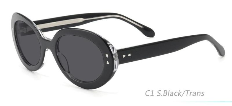 The Oval Shape Acetate Sunglasses for Women Retro Driving Glasses 90′s Vintage Fashion Narrow Oval Frame UV400 Protection