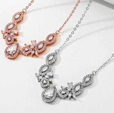 Wedding CZ Jewelry, Bridal CZ Necklace Jewelry, Bridesmaid Necklace Jewelry