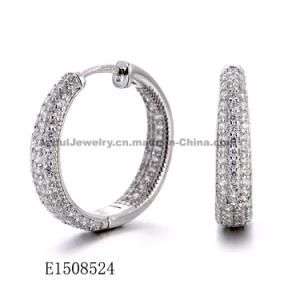 Silver Earring with CZ Customized Design for Wholesle