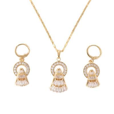 Fashion Women Costume 18K Gold Plated Imitation Ring Bracelet Charm Jewelry with Earring, Pendant, Necklace Sets Jewelry