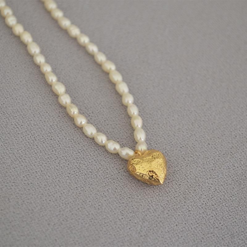 Variety Gold Coin Pendants Freshwater Rice Grains Pearls Gentle Retro Collarbone Chain Short Choker Necklace