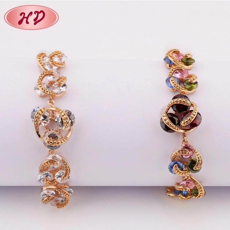 Hot Popular 18K Rose Gold Jewelry Crystal Charm Bracelet