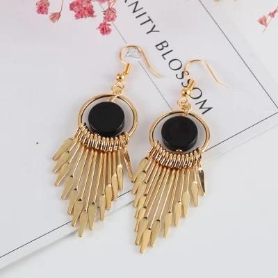 Korean Tassel Earrings Fashion Metal Earrings Fashion Exaggerated Fan-Shaped Earrings