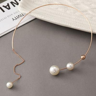 Fashion Jewellery Elegant Big White Pearl Choker Wedding Women Necklace Accessories