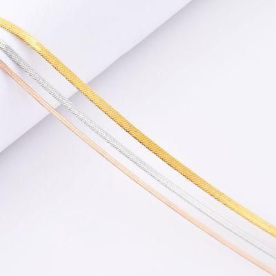 Fashion Jewelry Accessories 18K Gold PVD Plating Herringbone Chain Necklace 316L Steel Jewellery