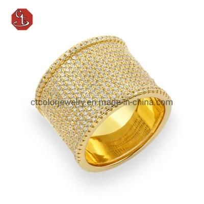 High quality jewelry gold plated sterling silver golden yellow ring