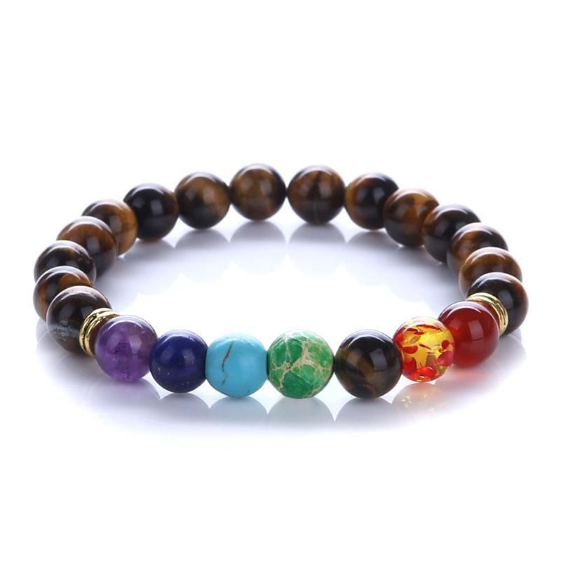 Natural Stone Colorful Chakra Energy Bracelet Fashion Accessories Jewelry