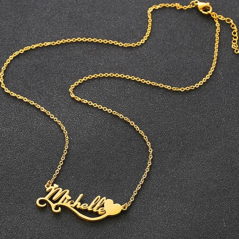 Fashion Jewelry Custom English Name Pendant Chain Necklace