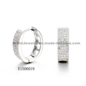 Jewelry Fashion Round 925 Sterling Silver Hoop Huggie Earring for Girls