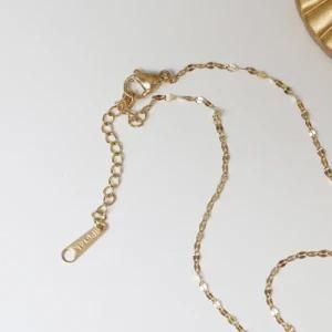 14K Gold Plated Stainless Steel Clavicle Chain Sleep Crescent Moon Face Necklace