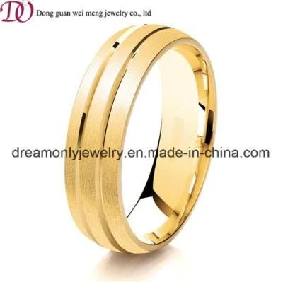 Wholesale Amazon New Products 18k Gold Men&prime;s Finger Ring Matte Stainless Steel Ring