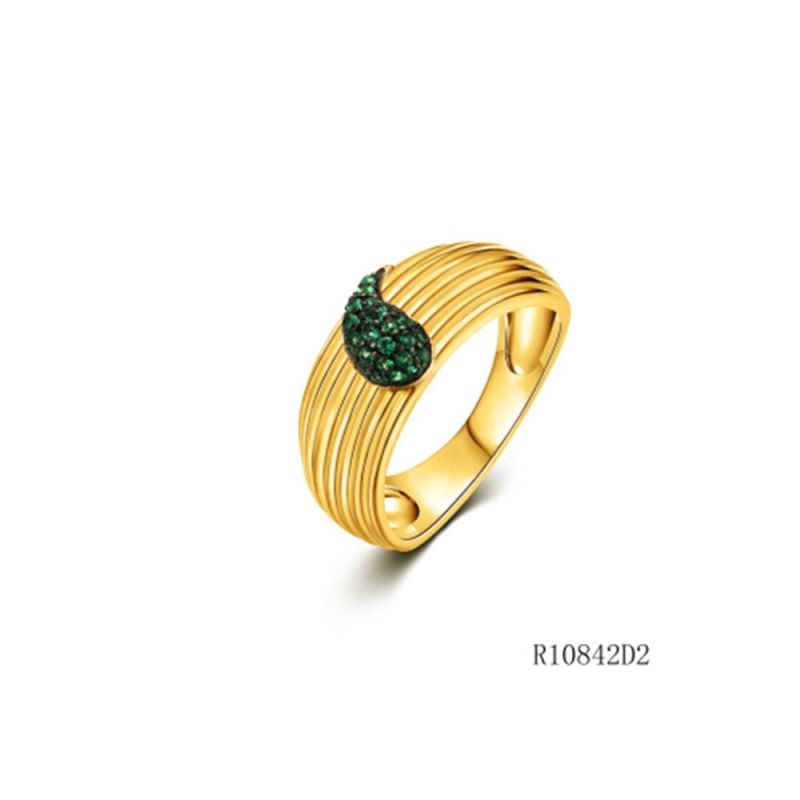 Silver with CZ Thread Line Ring for Women
