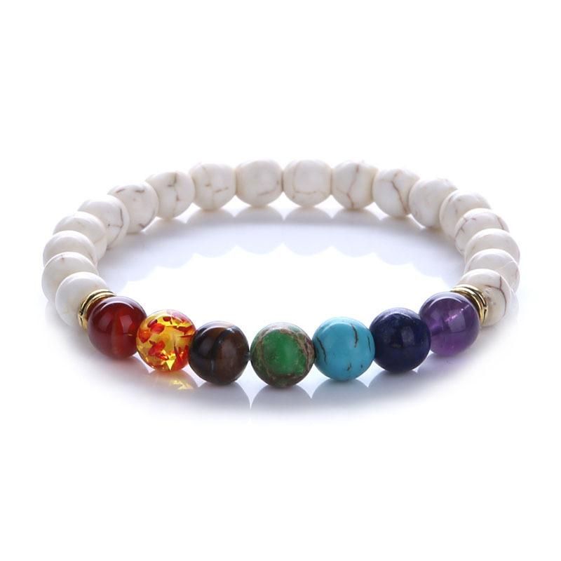 Natural Stone Colorful Chakra Energy Bracelet Fashion Accessories Jewelry